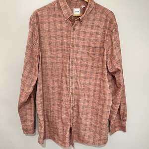 ROWM Men's Long-Sleeve Button-Up Flannel Shirt in Red Plaid, Men’s 2X TALL